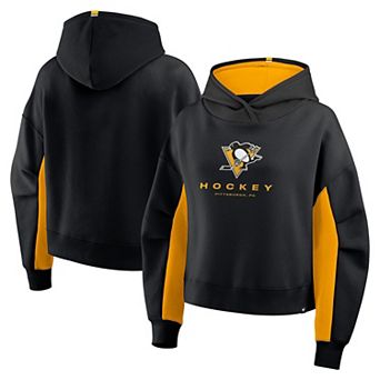 Women's Fanatics Black Pittsburgh Penguins Back Check Boxy Hoodie