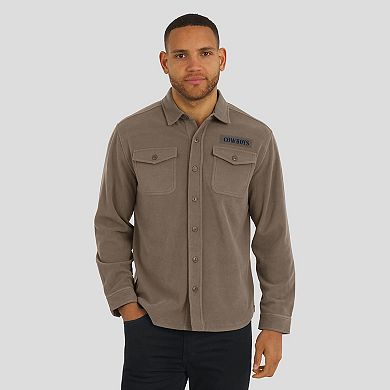 Men's Darius Rucker Collection by Fanatics Tan Dallas Cowboys Polar Fleece Cozy Button-Up Shirt