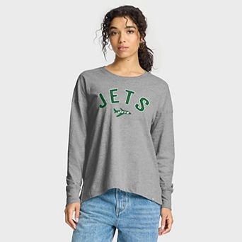 Women's Fanatics Heather Gray New York Jets Hometown Legacy Long Sleeve T-Shirt