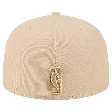 Men's New Era Khaki Miami Heat Color Pack A-Frame 59FIFTY Fitted Hat