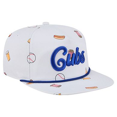 Men's New Era White Chicago Cubs Team Cheer Rope 19TWENTY Adjustable Hat