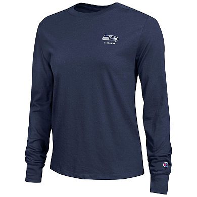 Women's Champion College Navy Seattle Seahawks Core Long-Sleeve T-Shirt