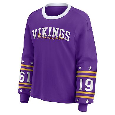 Women's WEAR by Erin Andrews Purple Minnesota Vikings Plus Size Sport Long-Sleeve T-Shirt
