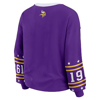 Women's WEAR by Erin Andrews Purple Minnesota Vikings Plus Size Sport Long-Sleeve T-Shirt
