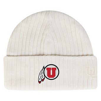 Men's Under Armour Stone Utah Utes Sideline Halftime Shallow Cuffed Knit Hat