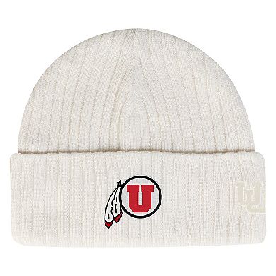 Men's Under Armour Stone Utah Utes Sideline Halftime Shallow Cuffed Knit Hat