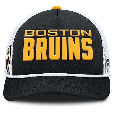 Men's Fanatics Black/White Boston Bruins Authentic Pro Rink A-Frame Adjustable Hat
