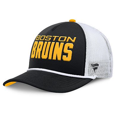 Men's Fanatics Black/White Boston Bruins Authentic Pro Rink A-Frame Adjustable Hat