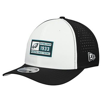 Men's New Era White/Black Philadelphia Eagles Established Patch 9SEVENTY Adjustable Hat