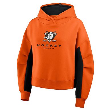 Women's Fanatics Orange Anaheim Ducks Back Check Boxy Hoodie