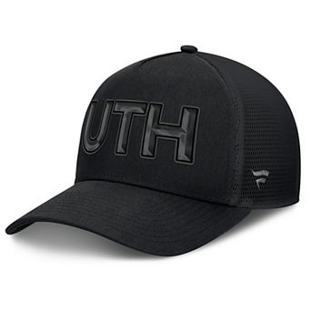 Men's Fanatics Black Utah Mammoth Authentic Pro Road Team Code Trucker Adjustable Hat