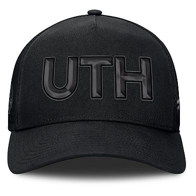 Men's Fanatics Black Utah Mammoth Authentic Pro Road Team Code Trucker Adjustable Hat