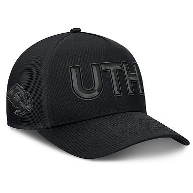 Men's Fanatics Black Utah Mammoth Authentic Pro Road Team Code Trucker Adjustable Hat