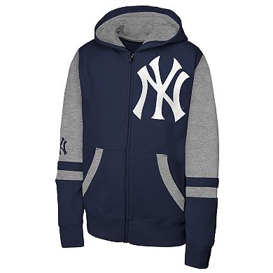 Men's Outerstuff Navy New York Yankees Stadium Colorblock Full-Zip Hoodie