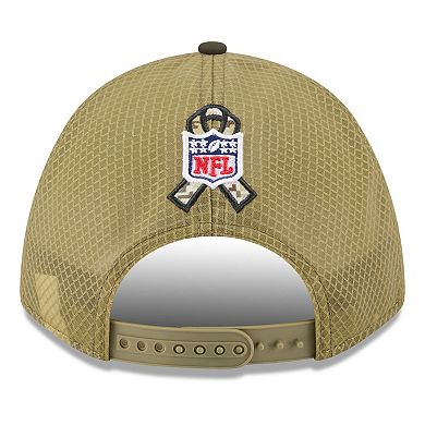 Youth New Era Green/Dark Green Baltimore Ravens 2025 Salute to Service 9FORTY A-Frame Adjustable Hat