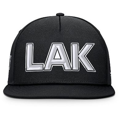 Men's Fanatics Black Los Angeles Kings Authentic Pro Rink Team Code Snapback Hat
