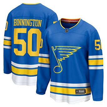 Men's Fanatics Jordan Binnington Blue St. Louis Blues Home Breakaway Player Jersey