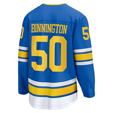 Men's Fanatics Jordan Binnington Blue St. Louis Blues Home Breakaway Player Jersey