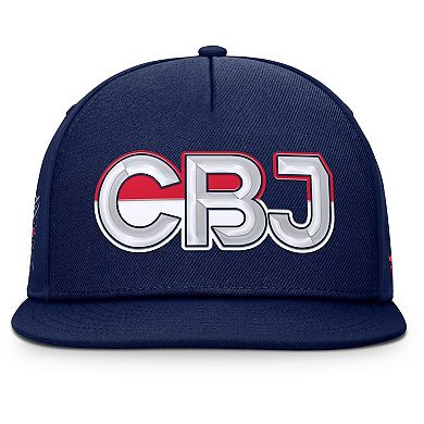 Men's Fanatics Navy Columbus Blue Jackets Authentic Pro Rink Team Code Snapback Hat