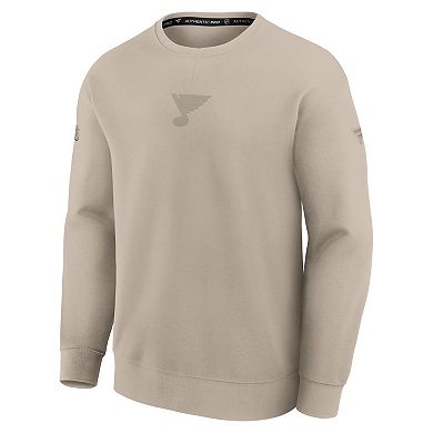 Men's Fanatics Tan St. Louis Blues Authentic Pro Road Tri-Blend Sweatshirt