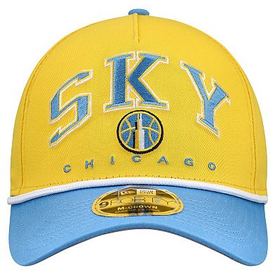 Men's New Era Yellow Chicago Sky Bold Arch 9FORTY A-Frame M-Crown Adjustable Hat