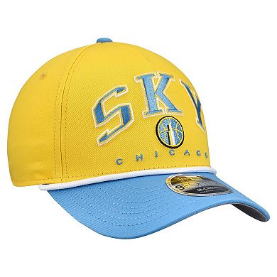 Men's New Era Yellow Chicago Sky Bold Arch 9FORTY A-Frame M-Crown Adjustable Hat