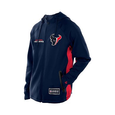 Men's New Era Navy Houston Texans Combine Authentic Raglan Scuba Full-Zip Hoodie