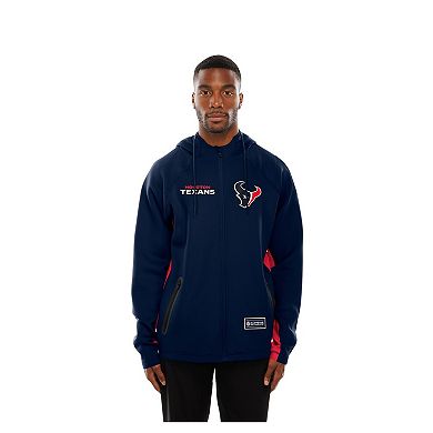 Men's New Era Navy Houston Texans Combine Authentic Raglan Scuba Full-Zip Hoodie