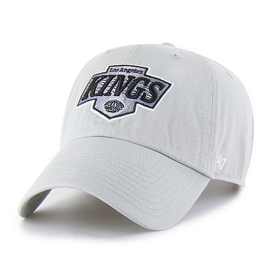 Men's '47 Gray Los Angeles Kings Core Logo Clean Up Adjustable Hat