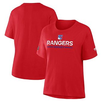 Women's Fanatics Red New York Rangers Authentic Pro Primary T-Shirt