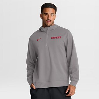 Men's Nike Gray Ohio State Buckeyes 2025 Coaches Premium Dri-FIT Quarter-Zip Hoodie