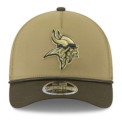 Youth New Era Green/Dark Green Minnesota Vikings 2025 Salute to Service 9FORTY A-Frame Adjustable Hat