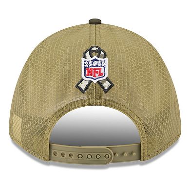 Youth New Era Green/Dark Green Minnesota Vikings 2025 Salute to Service 9FORTY A-Frame Adjustable Hat