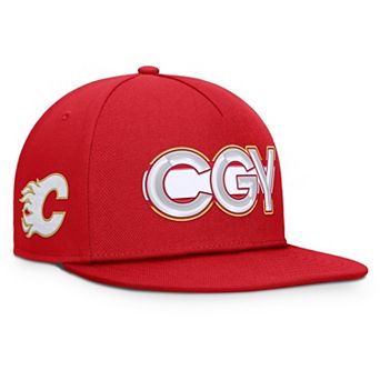 Men's Fanatics Red Calgary Flames Authentic Pro Rink Team Code Snapback Hat