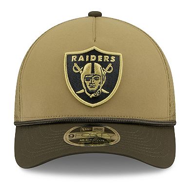 Youth New Era Green/Dark Green Las Vegas Raiders 2025 Salute to Service 9FORTY A-Frame Adjustable Hat