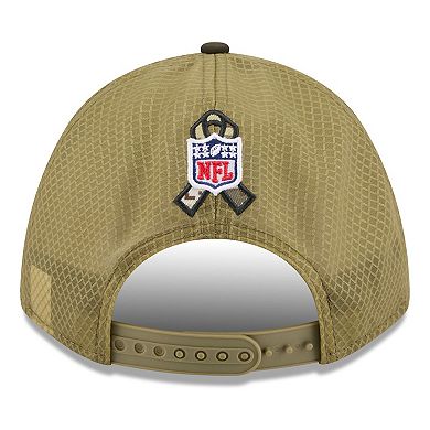 Youth New Era Green/Dark Green Las Vegas Raiders 2025 Salute to Service 9FORTY A-Frame Adjustable Hat