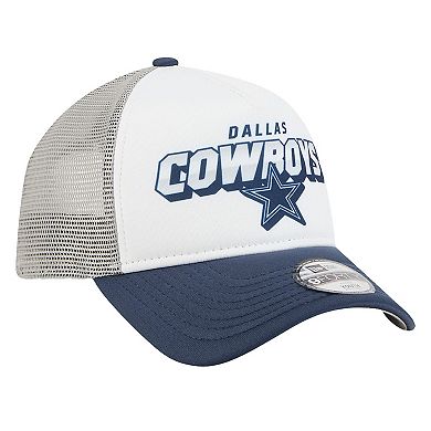 Toddler New Era White/Navy Dallas Cowboys Streak A-Frame 9FORTY Adjustable Hat