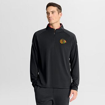 Men's Fanatics Black Chicago Blackhawks Authentic Pro Rink Training Quarter-Zip Pullover