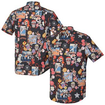 Men's Reyn Spooner Black Houston Astros Día De Los Muertos Performance Full-Button Aloha Shirt