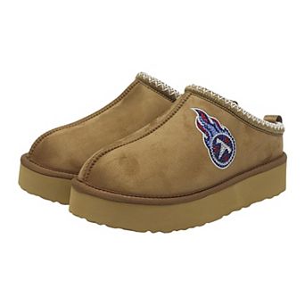 Women's Cuce Tan Tennessee Titans Chestnut Slip On Boots with Crystal Logo
