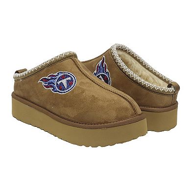 Women's Cuce Tan Tennessee Titans Chestnut Slip On Boots with Crystal Logo