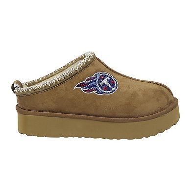 Women's Cuce Tan Tennessee Titans Chestnut Slip On Boots with Crystal Logo