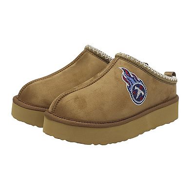 Women's Cuce Tan Tennessee Titans Chestnut Slip On Boots with Crystal Logo