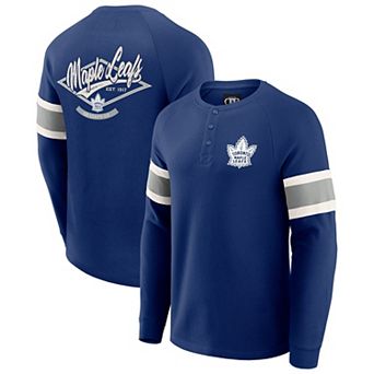 Men's Darius Rucker Collection by Fanatics Navy Toronto Maple Leafs Waffle-Knit Raglan Long Sleeve Henley T-Shirt