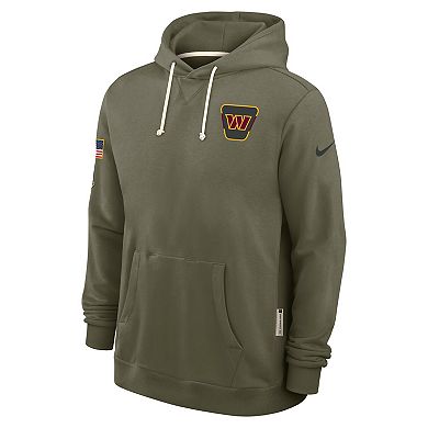 Men's Nike Olive Washington Commanders 2025 Salute to Service Sideline Standard Issue Dri-FIT Hoodie