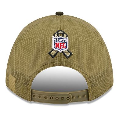 Youth New Era Green/Dark Green Philadelphia Eagles 2025 Salute to Service 9FORTY A-Frame Adjustable Hat