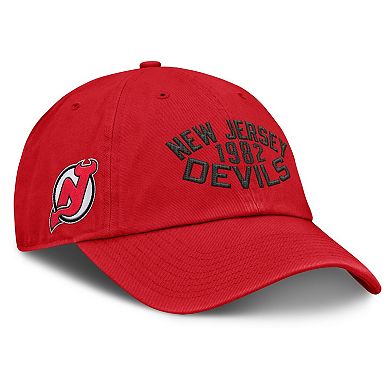 Men's Fanatics Red New Jersey Devils Fundamentals Archer Adjustable Hat
