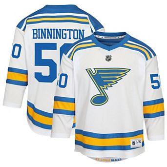 Youth��Jordan Binnington White St. Louis Blues Away Replica Player Jersey