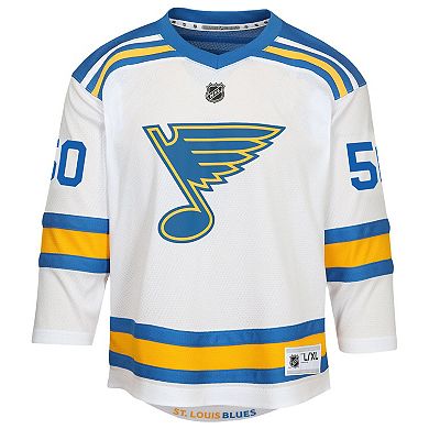 Youth Jordan Binnington White St. Louis Blues Away Replica Player Jersey