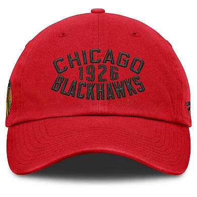 Men's Fanatics Red Chicago Blackhawks Fundamentals Archer Adjustable Hat